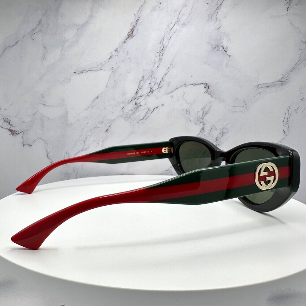 STYLISH GUCCI Sunglasses Black Gold Newest Collection GG1862S Metal Logo Cat Eye - Picture 15 of 16